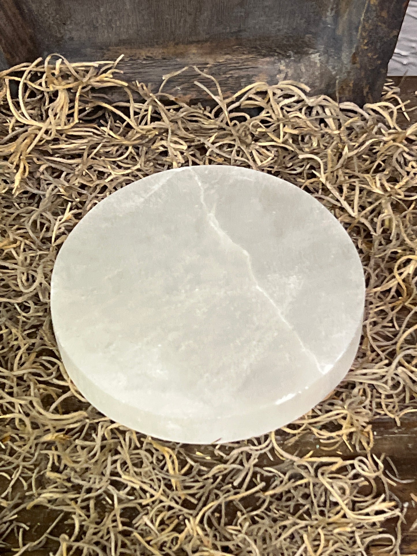 Selenite Plain Plate - 4 inch