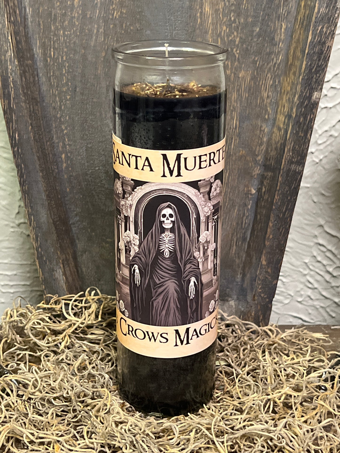 Set of Santa Muerte 7 Day Fixed Candles (Black, Red and White Robes)