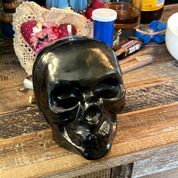 Large Skull Candle
