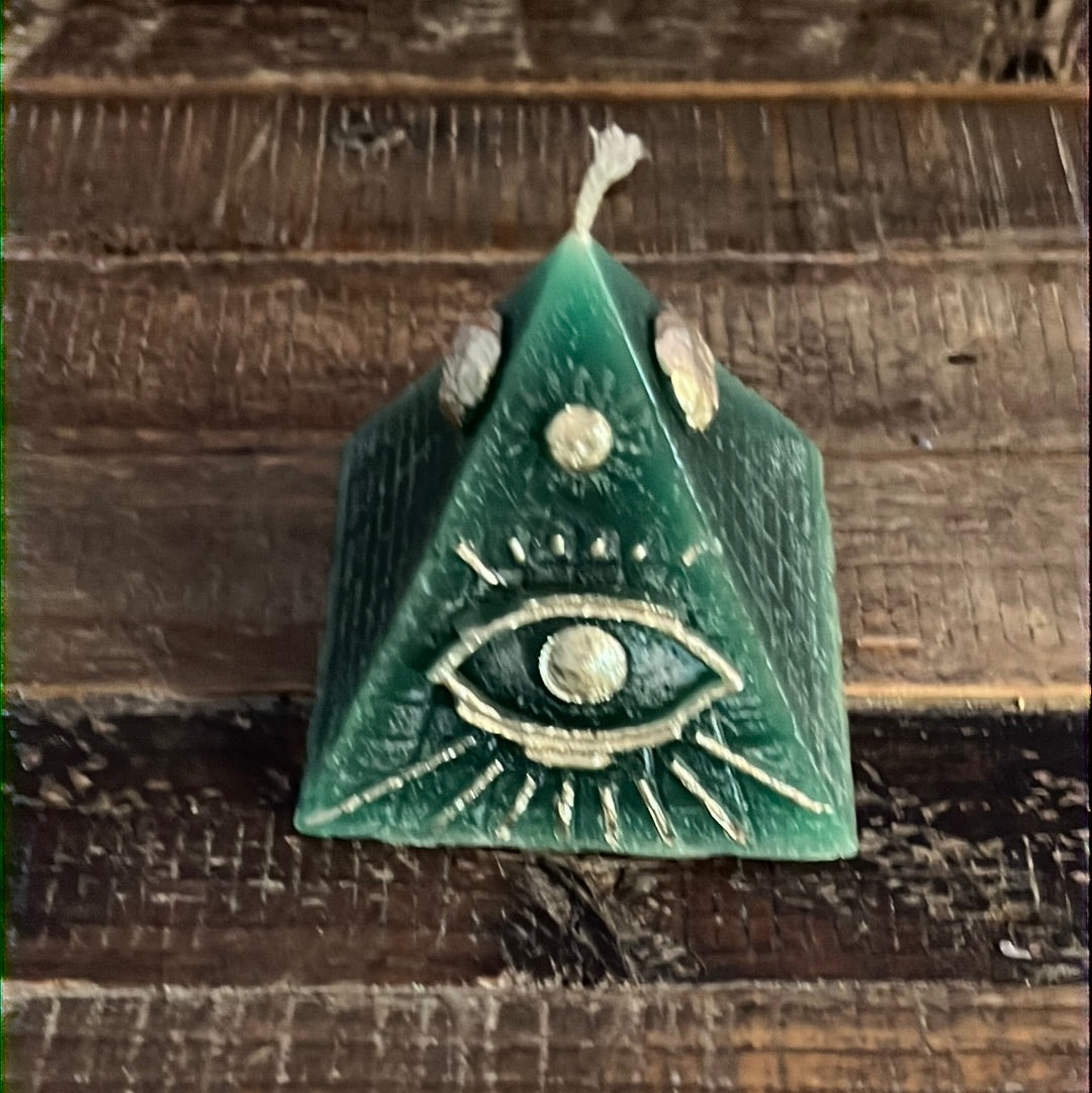 Pyramid Candle w/ All Seeing Eye
